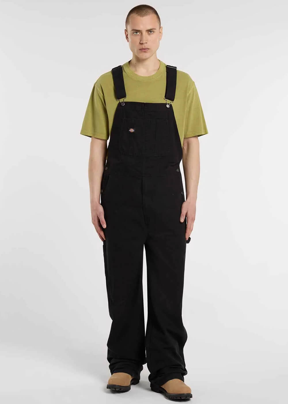 Dickies Mens Loose Canvas Bib Dungarees Black - www.succubus.us