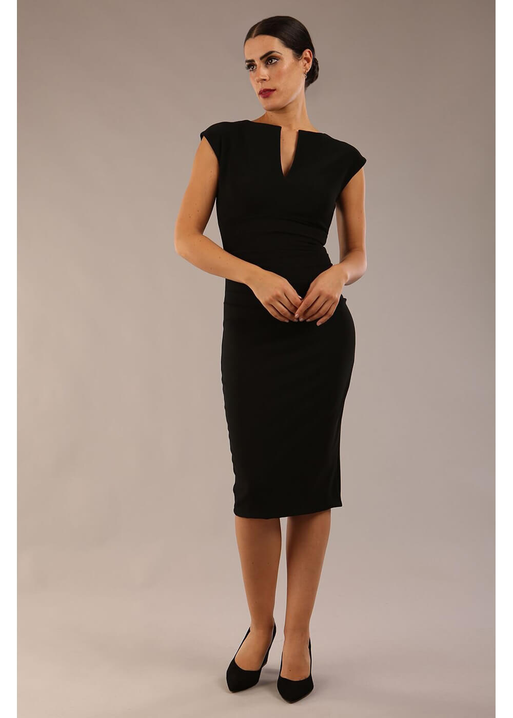 Diva Catwalk Lydia Sleeveless 50's Pencil Dress Black Diva Catwalk Lydia Sleeveless 50's Pencil Dress Black