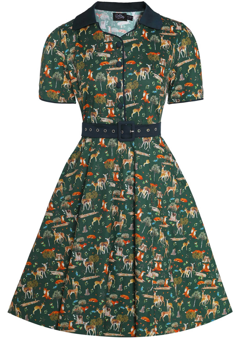 Dolly & Dotty Penelope Woodland 50's Swing Dress Dark Green - www.succubus.us Dolly & Dotty Penelope Woodland 50's Swing Dress Dark Green - www.succubus.us