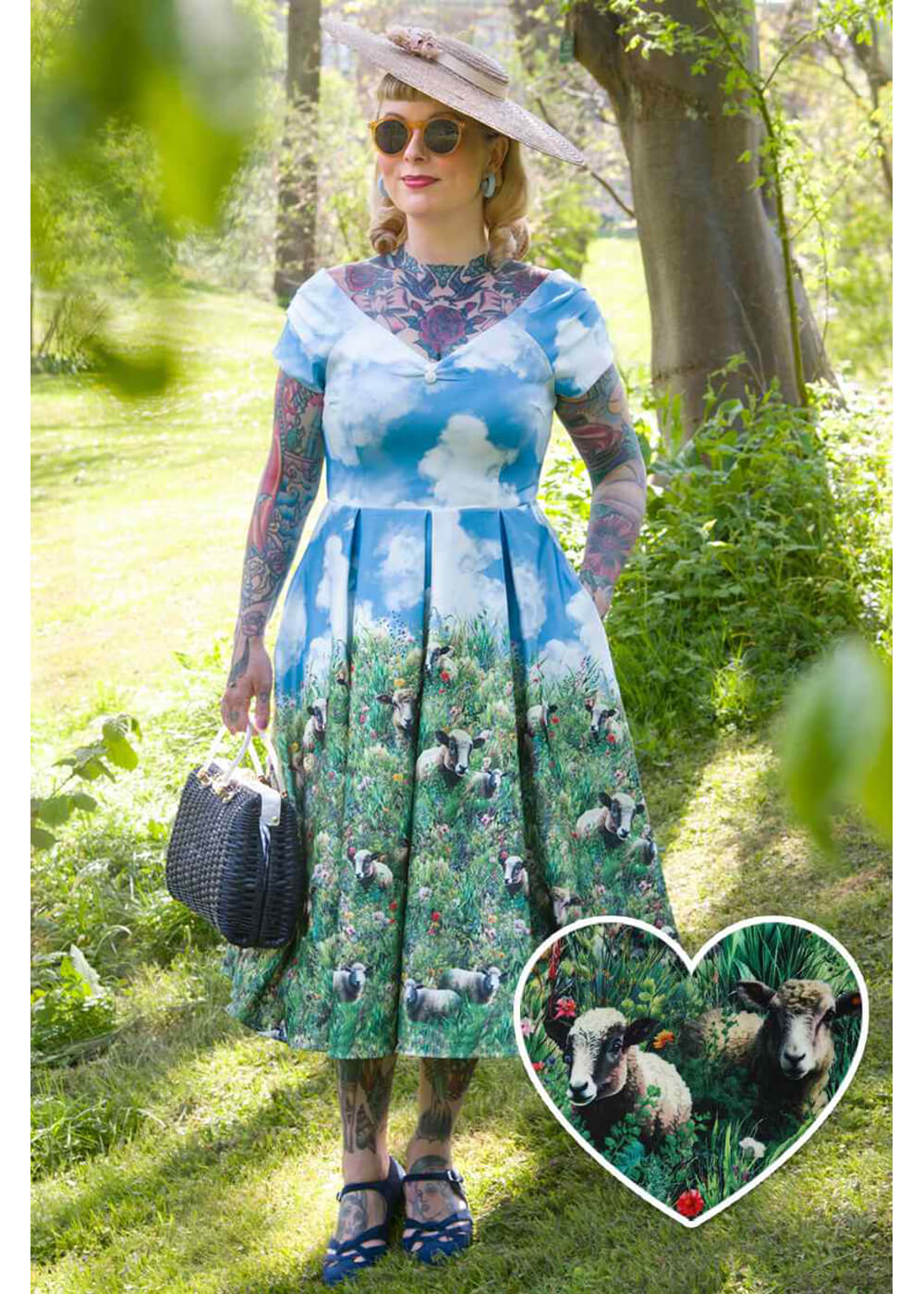 blue dolly dress Blue and White Floral Mini Dress with Tie Straps