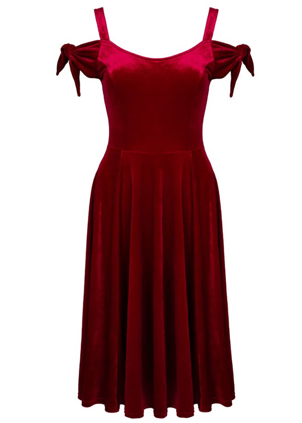 velvet dress short red Hell Bunny Carrie Velvet 50's Swing Dress Red