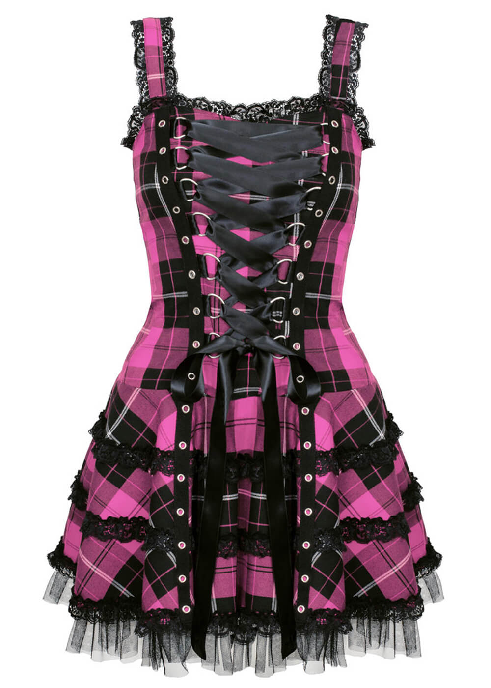 hell bunny pink dress Hell Bunny Pink Gingham Swing Dress - XLarge