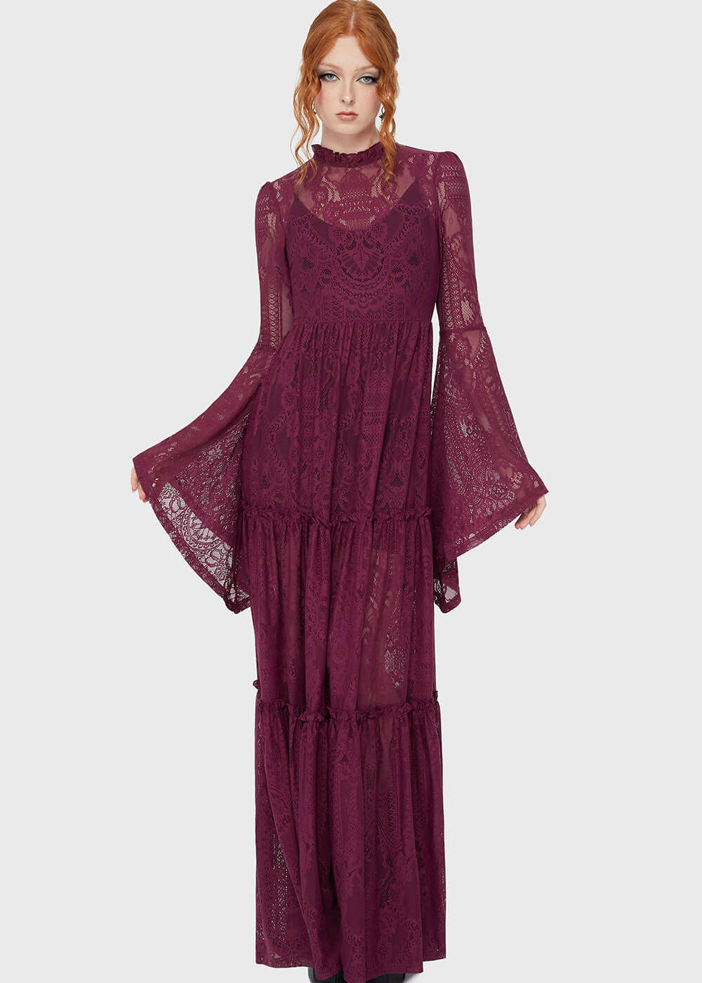 Hecate Lace Maxi Dress [Plum]