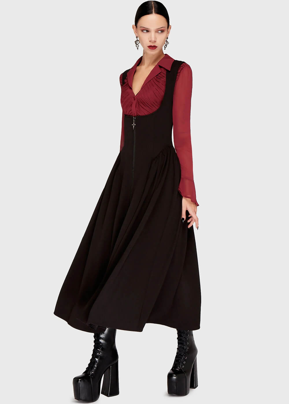 Killstar Dusk And Darkness Underbust Maxi Dress Black