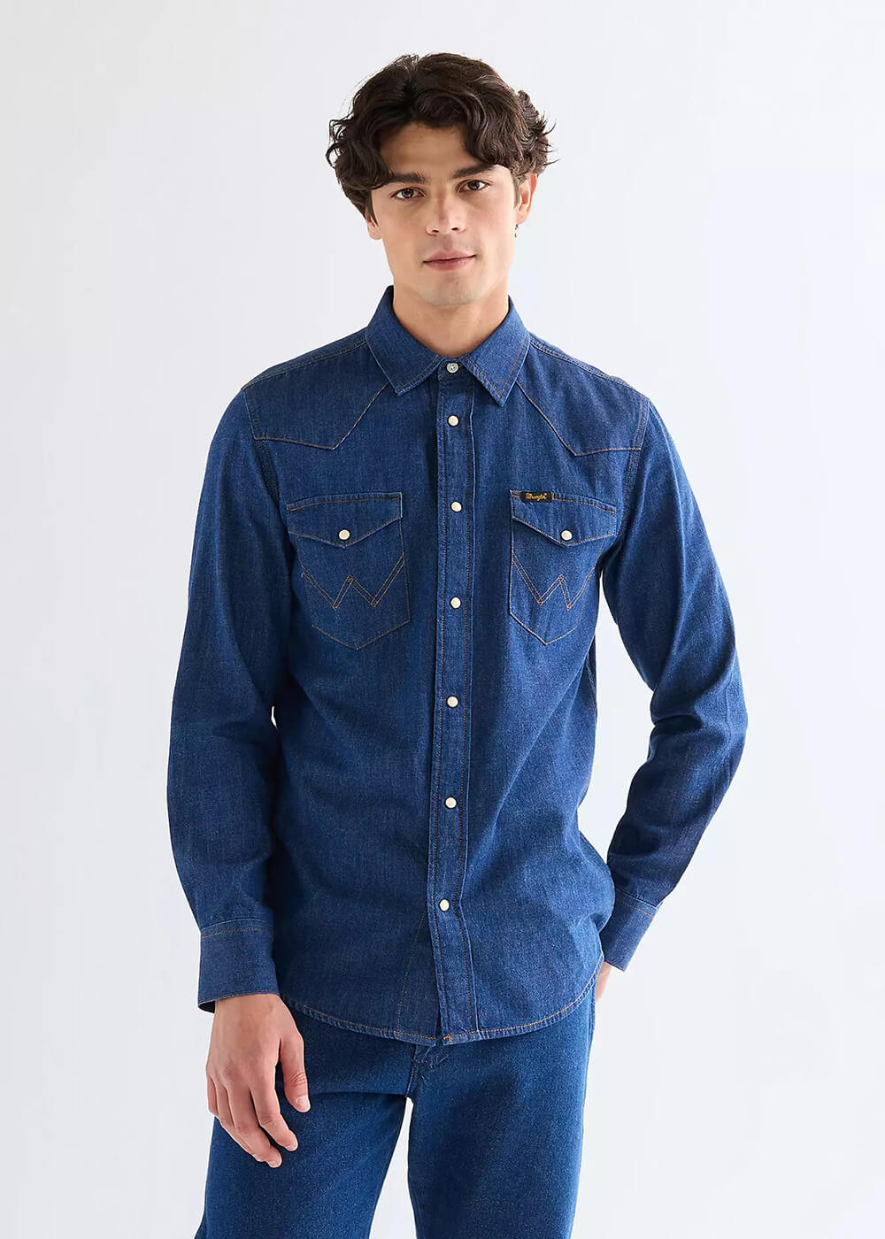 Wrangler Western Long Sleeve Shirt blue XL Man W5F25K098-XL