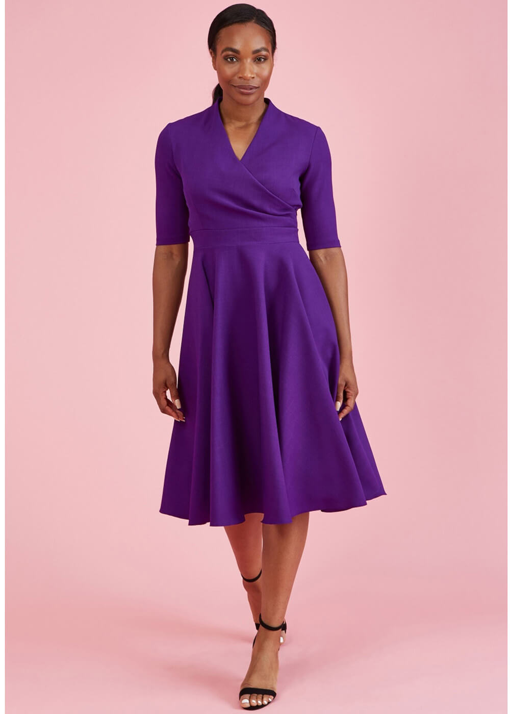 purple swing dress Unique Vintage Purple Confetti Hollie Swing Dress
