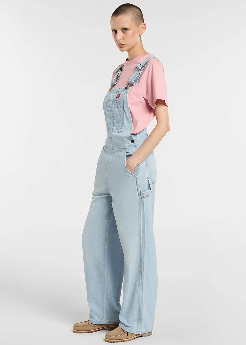 Dickies Women Loose Denim Bib Dungarees Fog Blue – Succubus