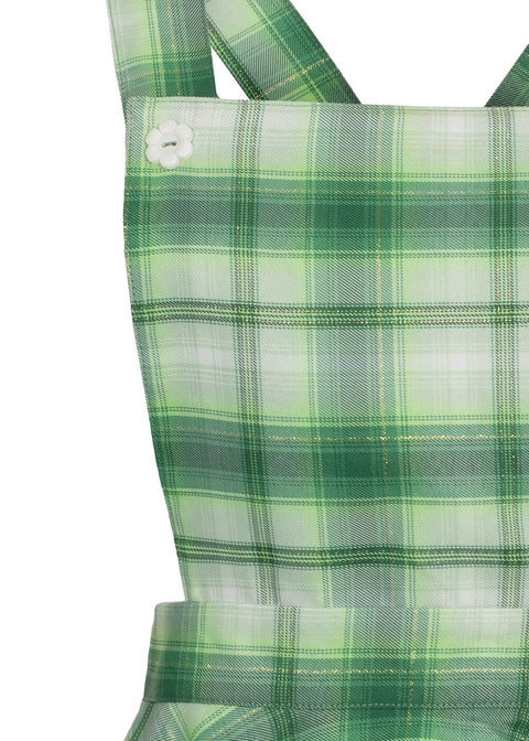 green plaid pinafore dress Green Plaid Peebles Pinafore Dress by Hell Bunny Modern Millie