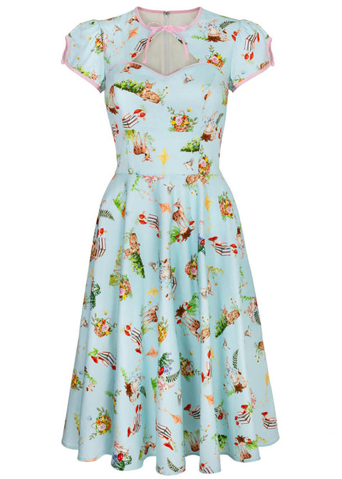 Hell Bunny Beatrix 50's Swing Dress Blue - www.succubus.us Hell Bunny Beatrix 50's Swing Dress Blue - www.succubus.us