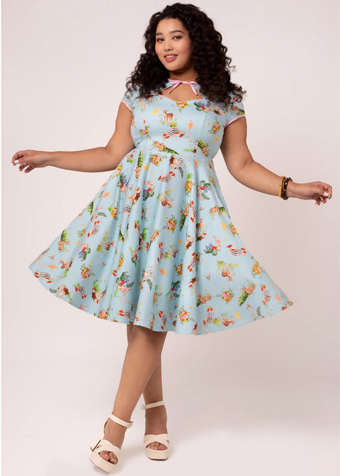 hell bunny blue floral dress Hell Bunny Asta Floral 70's Maxi Dress Blue