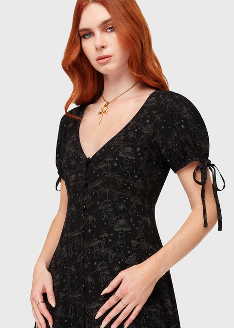 Killstar Garden Of Venom Midi Dress Black Killstar Garden Of Venom Midi Dress Black