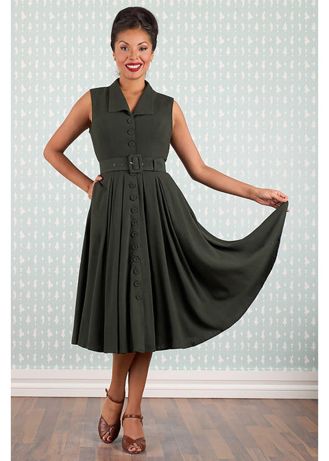 Miss Candyfloss Elyne 40's Swing Dress Darkgreen - www.succubus.us Miss Candyfloss Elyne 40's Swing Dress Darkgreen - www.succubus.us