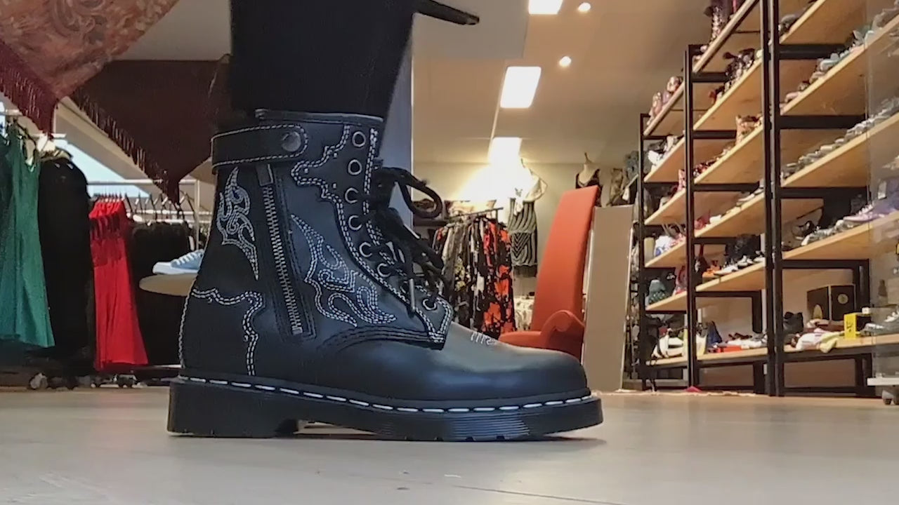 Dr. Martens 1460 Gothic Americana Wanama Leather Boots Black Dr. Martens 1460 Gothic Americana Wanama Leather Boots Black