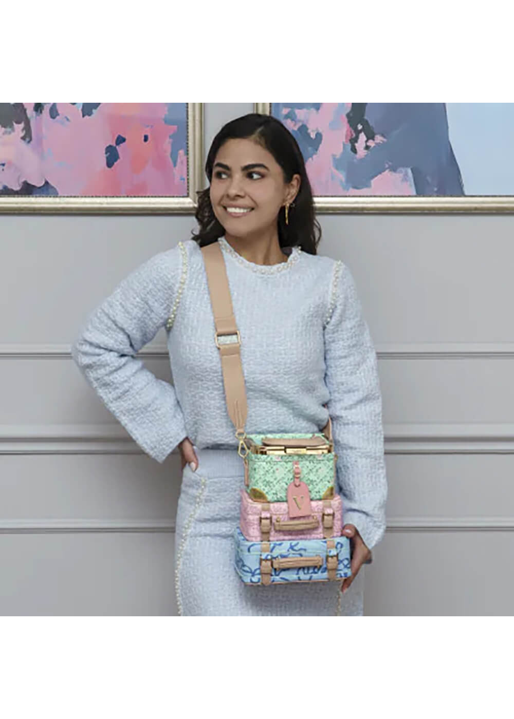 Vendula London The Grand Vendula Hotel Suitcase Stack Handbag