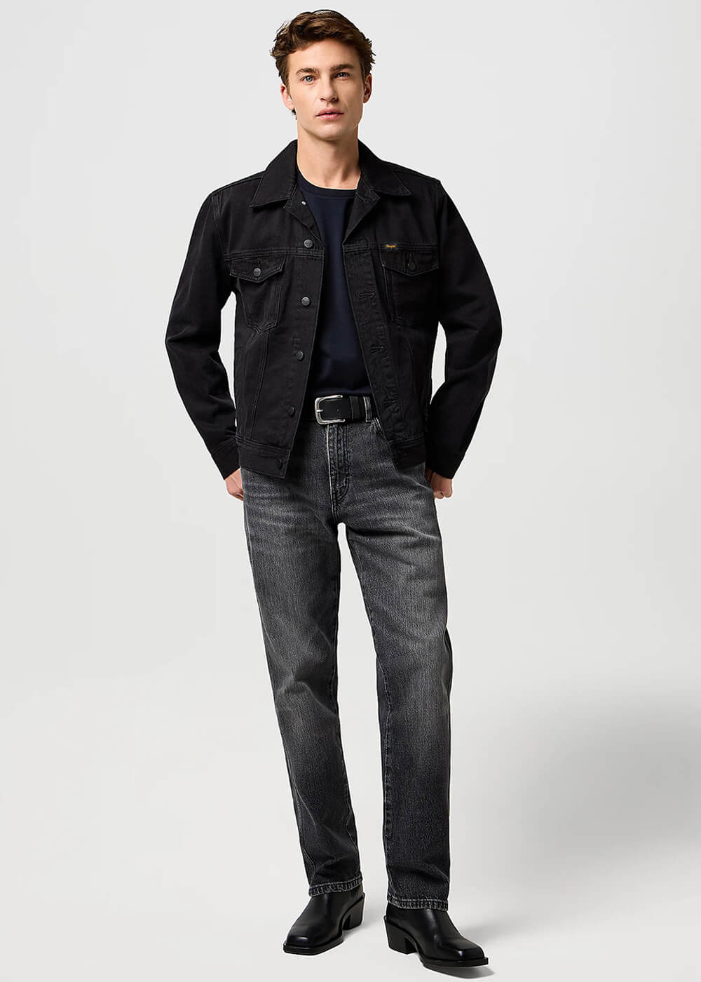 Wrangler Mens Classic Denim Jacket Orion Black - www.succubus.us